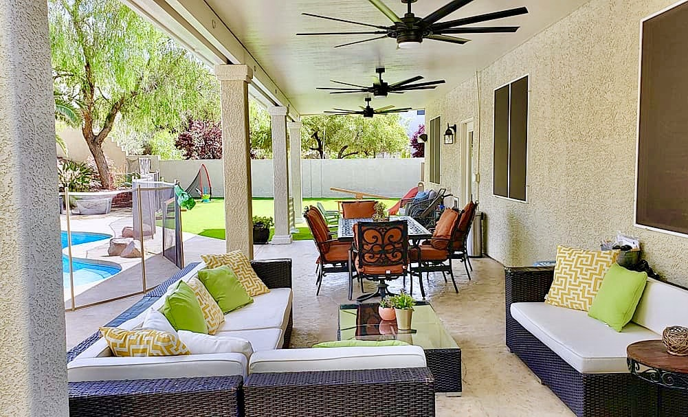 Patio Cover shade structure in Austin TX in a backyard 